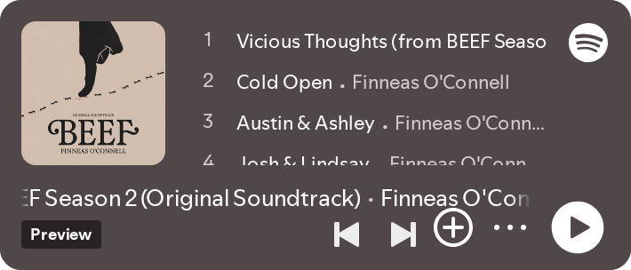 Spotify Embed: BEEF Season 2 (Original Soundtrack)