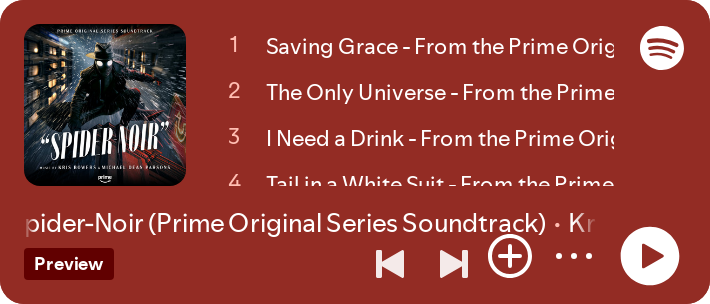 Spotify Embed: Spider-Noir (Prime Original Series Soundtrack)